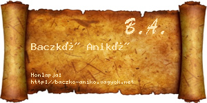 Baczkó Anikó névjegykártya